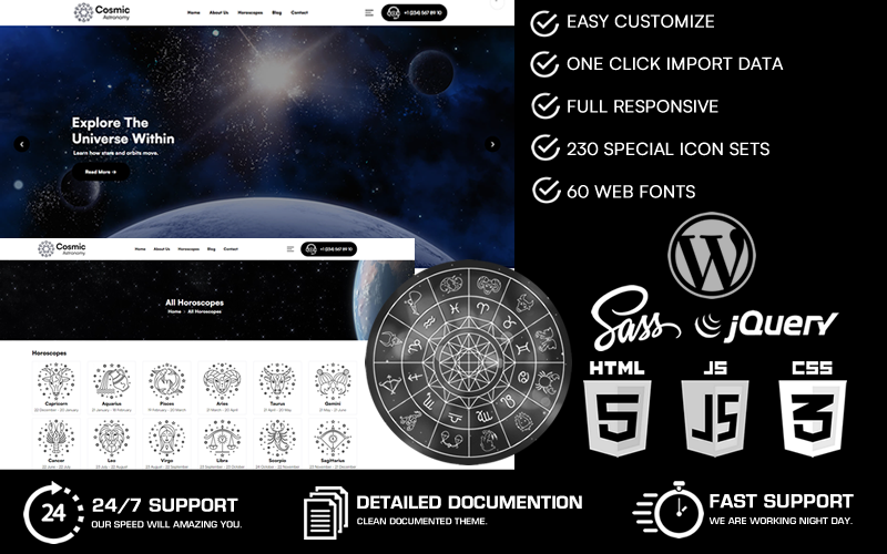 Cosmic - Astronomy & Horoscope WordPress Theme