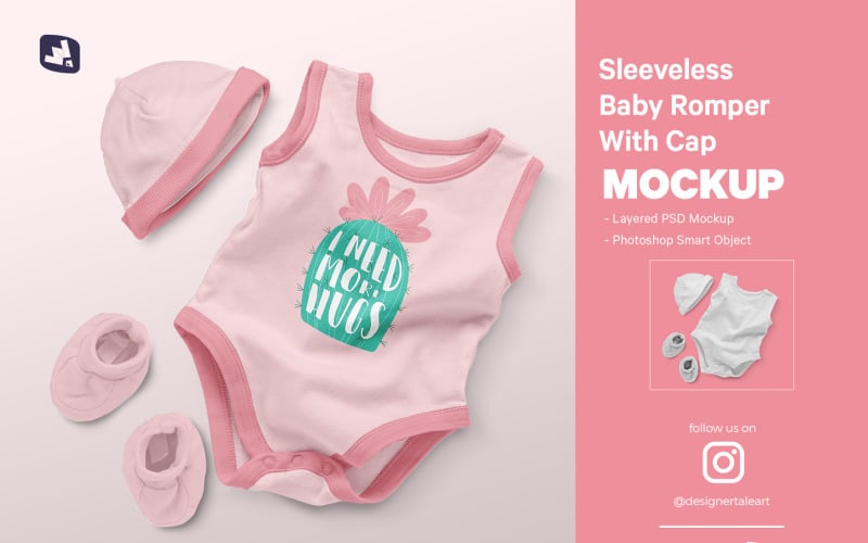Baby Romper With Cap Mockup Product Mockup