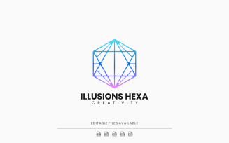 Hexagon Line Art Gradient Logo