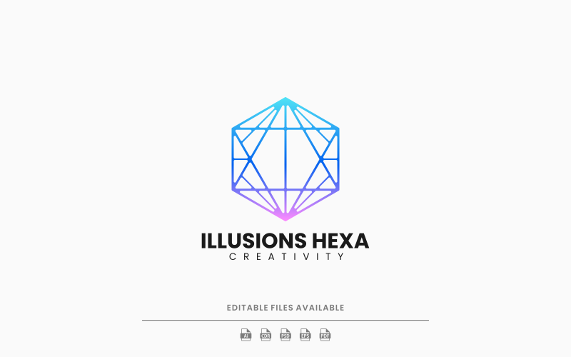 Hexagon Line Art Gradient Logo Logo Template