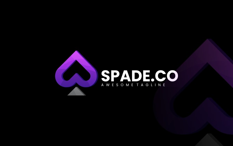 Spade Gradient Logo Style 1 Logo Template