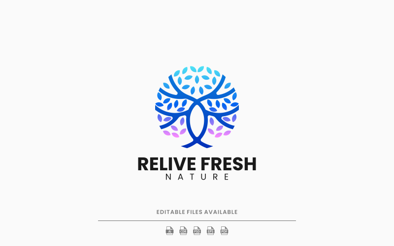 Tree Gradient Colorful Logo Logo Template