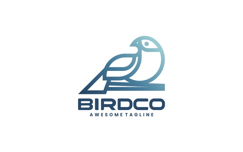 Bird Line Art Gradient Logo Vol.2 Logo Template