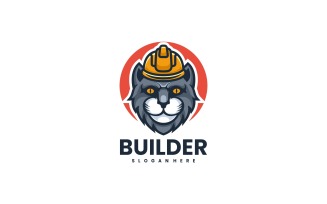 Cat Builder Simple Mascot Logo