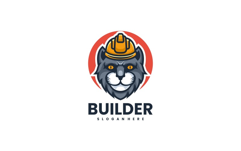 Cat Builder Simple Mascot Logo Logo Template
