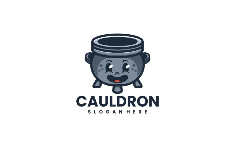 Cauldron Mascot Cartoon Logo Logo Template