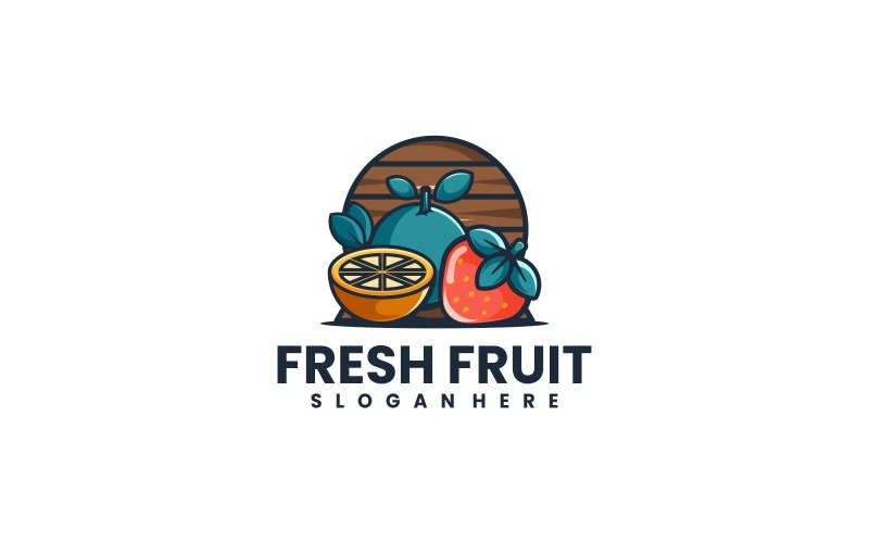 Fresh Fruit Simple Logo Design Logo Template