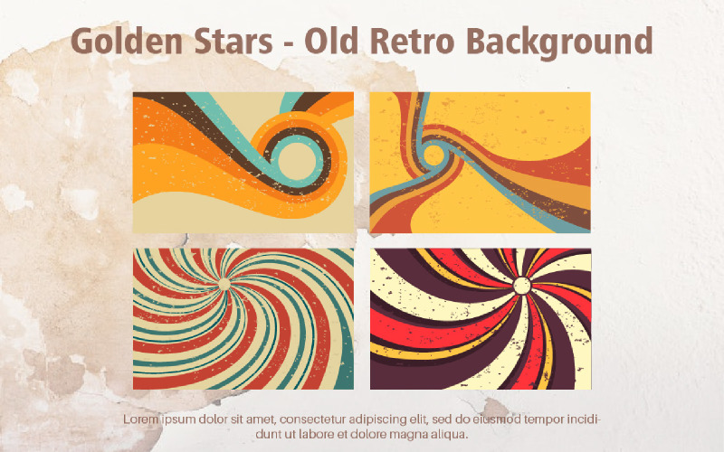 Golden Stars - Old Retro Background Illustration