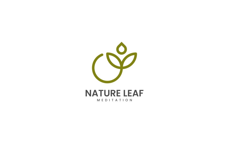 Nature Leaf Line Art Logo Logo Template