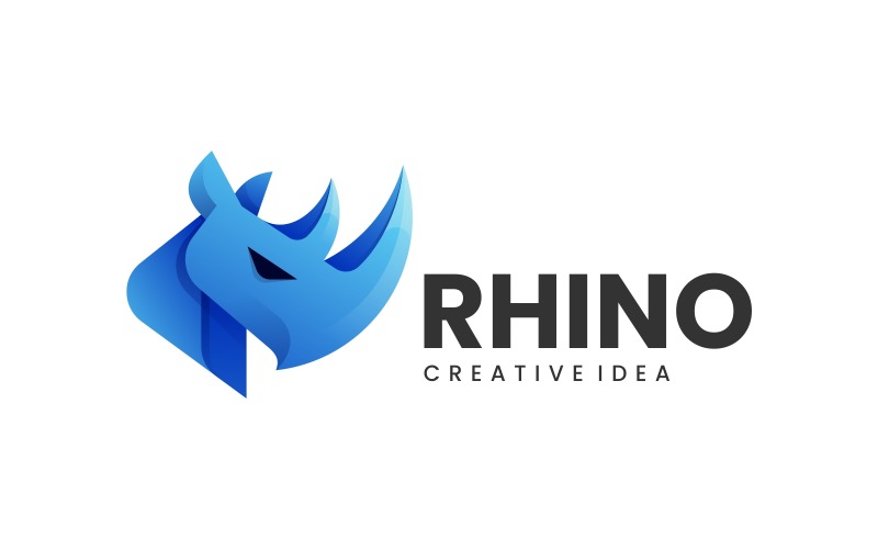 Rhinoceros Gradient Logo Style Logo Template