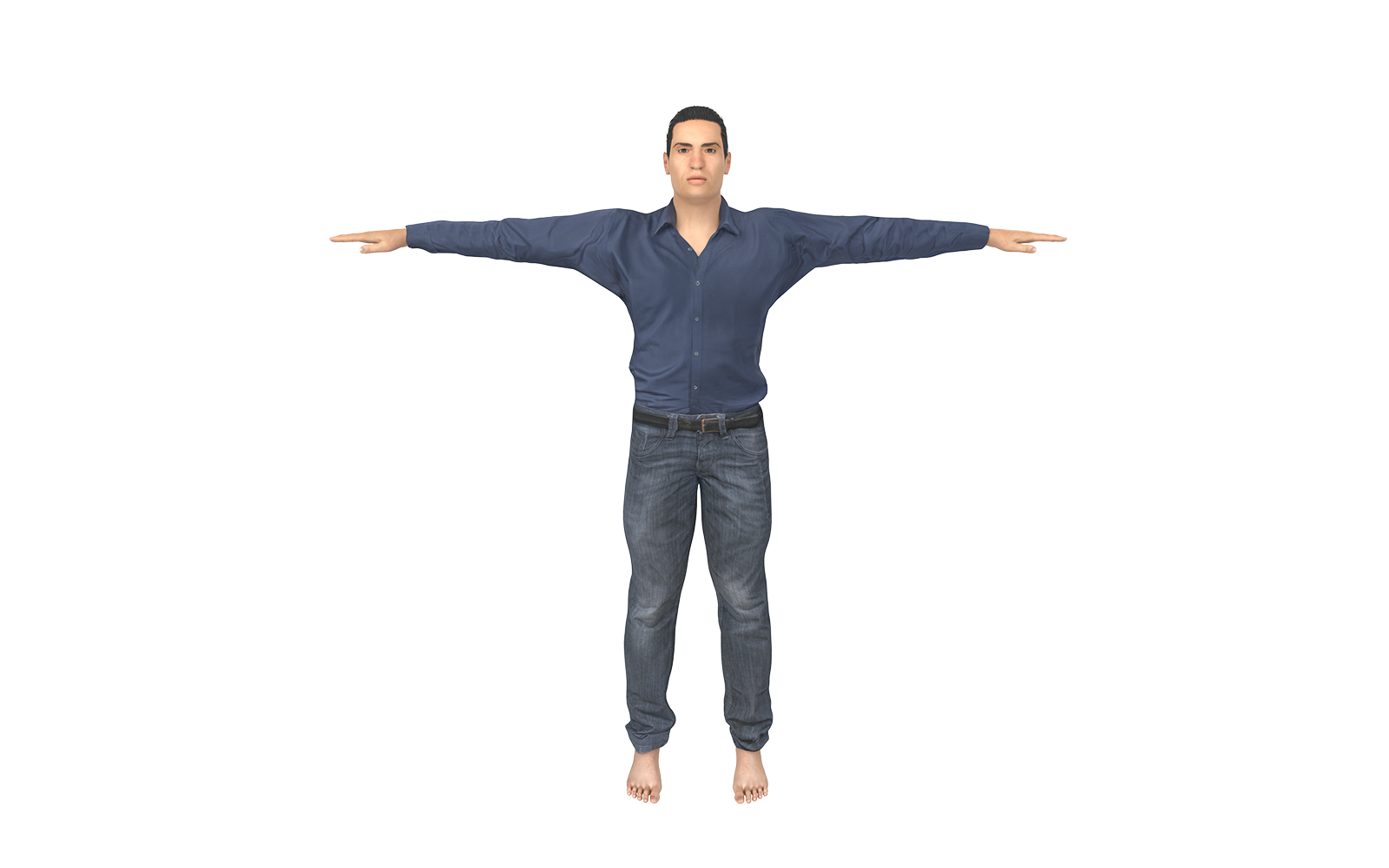 Man in Blue Shirt 3D Model