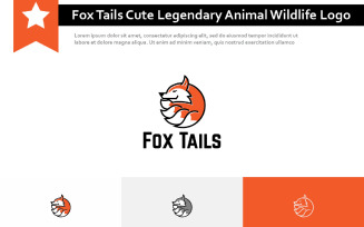 Fox Tails Cute Legendary Animal Wildlife Logo