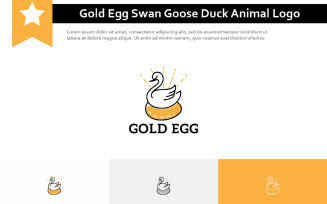 Gold Egg Swan Goose Duck Animal Farm Logo