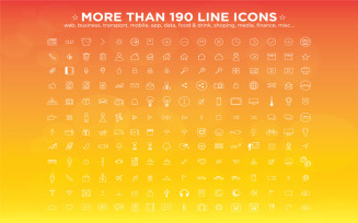 190 Line Icons Collection | AI, EPS | Easy To Edit|