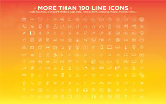 190 Line Icons Collection | AI, EPS | Easy To Edit