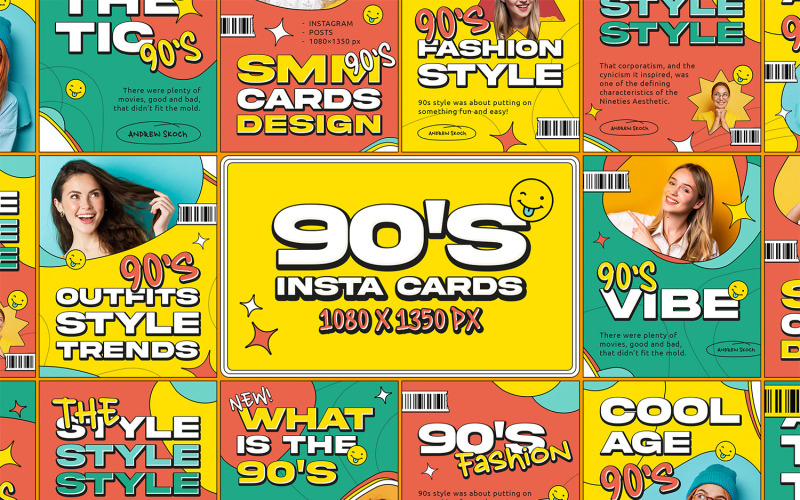 90s Style Instagram Cards Social Media