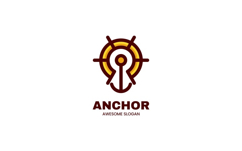 Anchor Simple Mascot Logo Logo Template