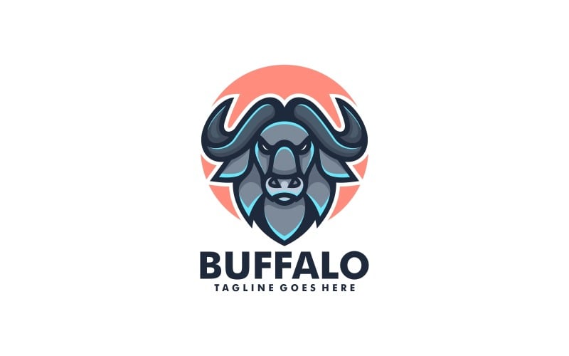 Buffalo Simple Mascot Logo Design Logo Template