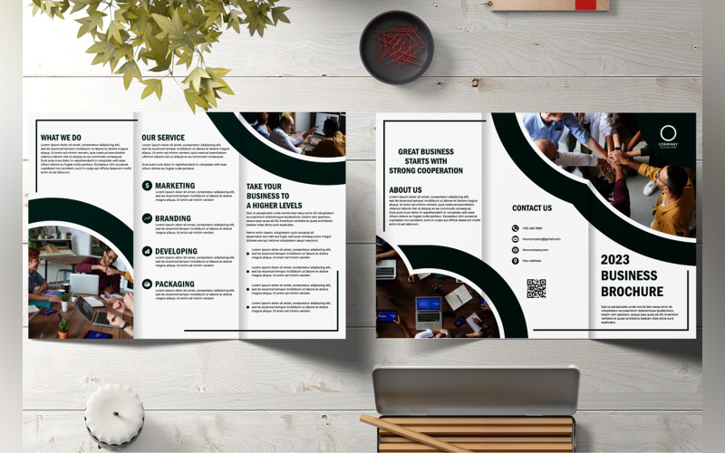 Business Tri-Fold Brochure Template Corporate Identity