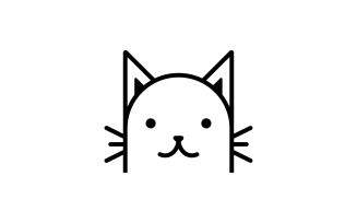 Cute cat head cartoon logo cat head Good for cat care related products V1