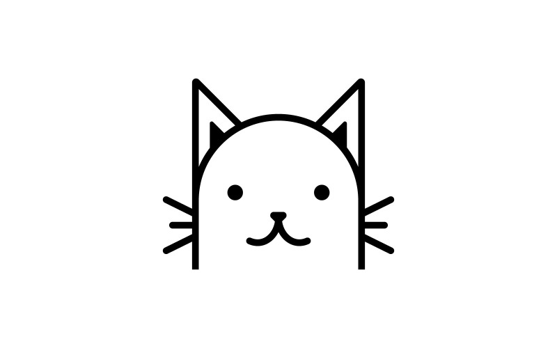 Cute cat head cartoon logo cat head Good for cat care related products V1 Logo Template