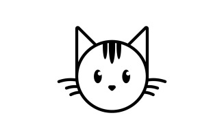 Cute cat head cartoon logo cat head Good for cat care related products V3
