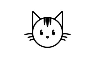 Cute cat head cartoon logo cat head Good for cat care related products V3