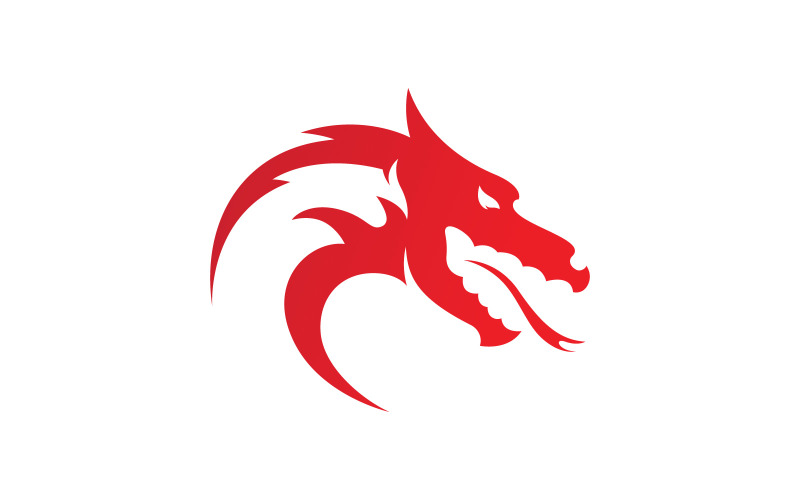 Dragon Head logo template. Vector illustration. V1 Logo Template