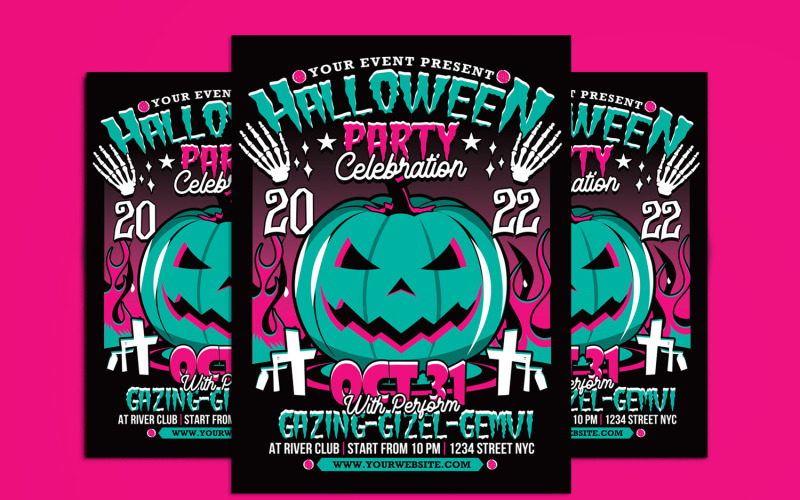 Halloween Party Celebration Flyer Corporate Identity