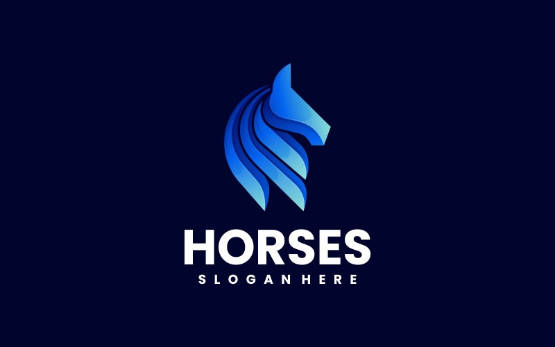 Horse Gradient Logo Style 3 Logo Template