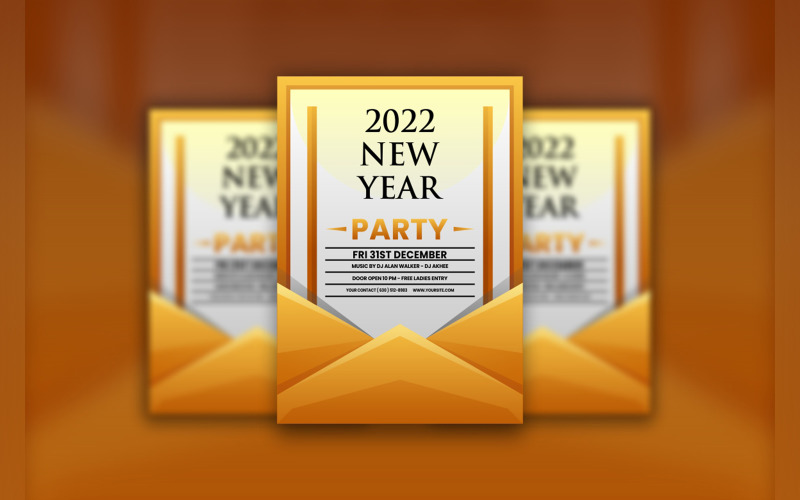 New Year Party Flyer Template Design Corporate Identity