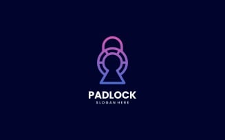 Padlock Line Art Gradient Logo