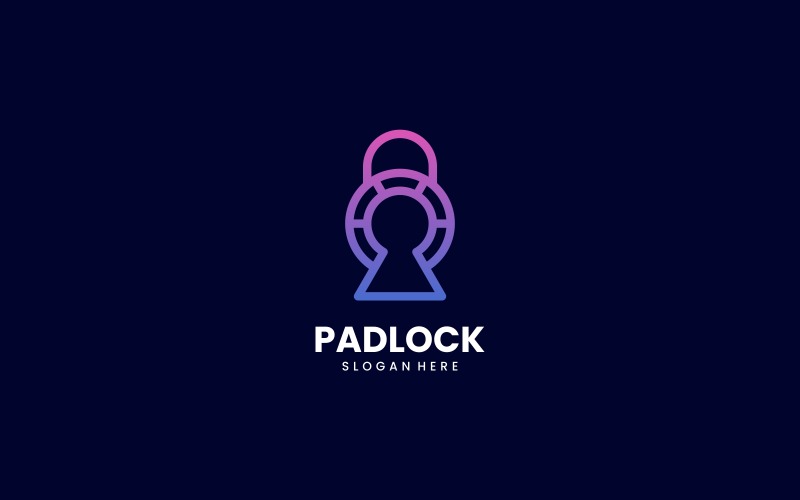 Padlock Line Art Gradient Logo Logo Template