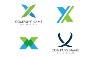 X letter logo template. Vector illustration. V9