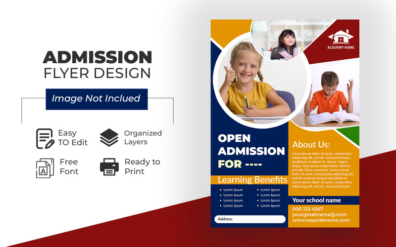 Admission Flyer Template Design Corporate Identity