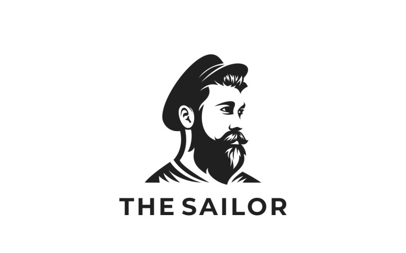 Bearded Sailor Graphic Logo Logo Template