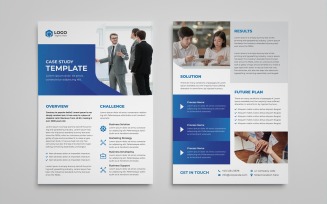 Case study template double sided flyer design