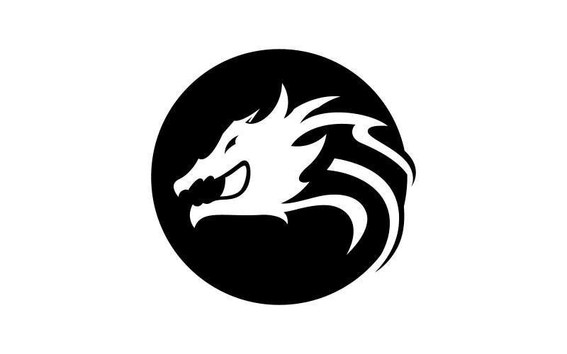 Dragon Head logo template. Vector illustration. V6 Logo Template