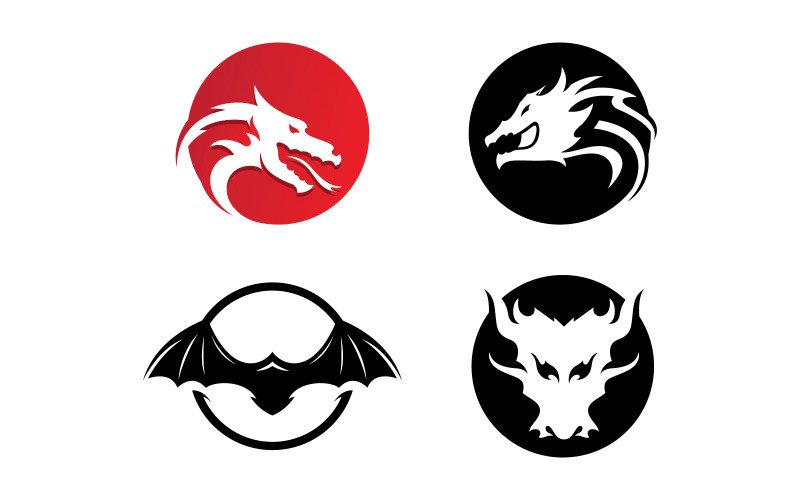 Dragon Head logo template. Vector illustration. V9 Logo Template