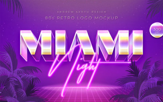 Miami - 80s Retro Logo Mockup