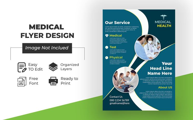 Modern Medical Health Care Flyer Template Design Corporate Identity