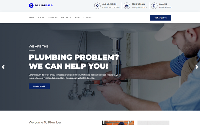 Plumbing Repair Construction Html Templates Website Template