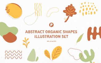 Autumn Sensation Abstract Organic Shapes Illustration Set