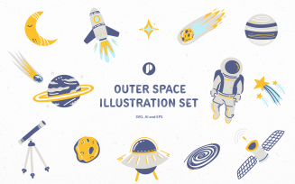 Great Universe Outer Space Illustration Set