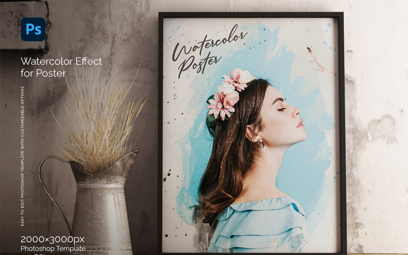 Watercolor Effect for Poster Illustration