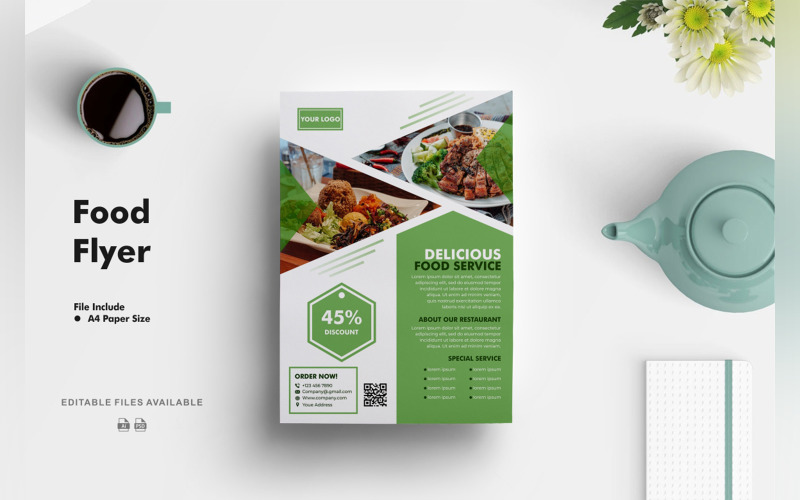 Food Flyer Design Template Corporate Identity