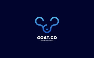 Goat Line Art Logo Template