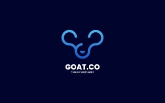 Goat Line Art Logo Template