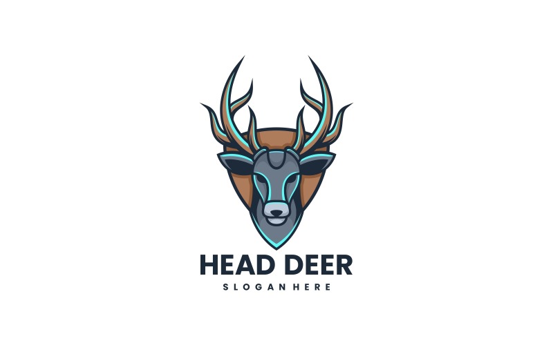 Head Deer Simple Mascot Logo Logo Template