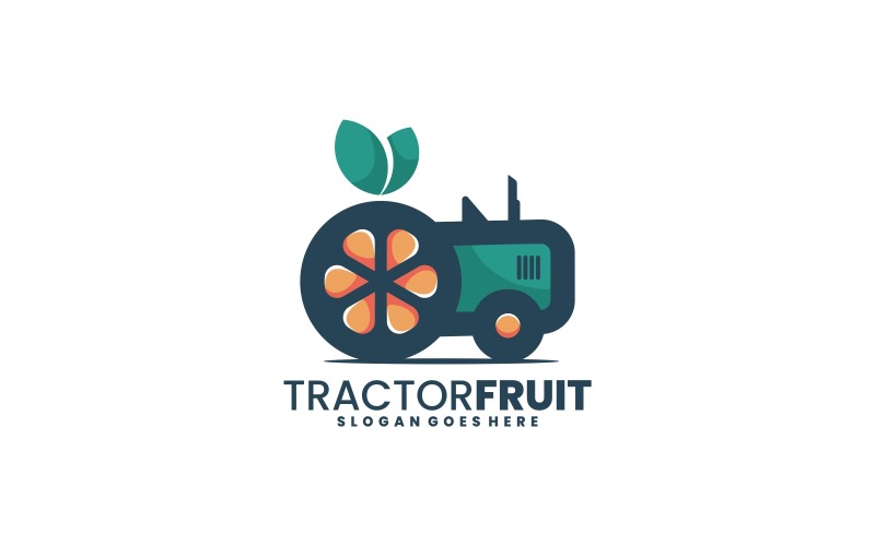 Tractor Fruit Simple Logo Logo Template